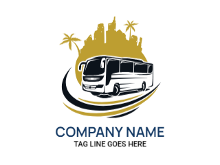 Travel Bus with Island Logo