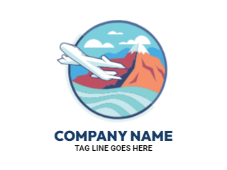 Travel Company with Airplane Logo